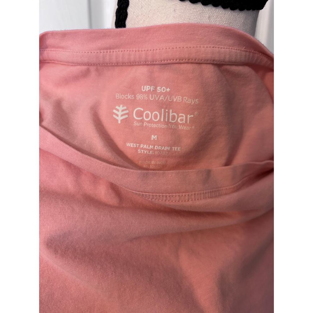 Coolibar Long Sleeve Women’s Medium West Palm Drape Tee Light Pink UV Protection - Picture 2 of 9